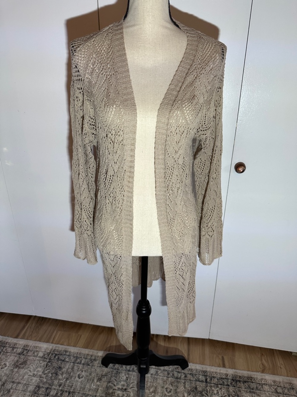 Love Tree Open-Knit Beige Women’s Cardigan